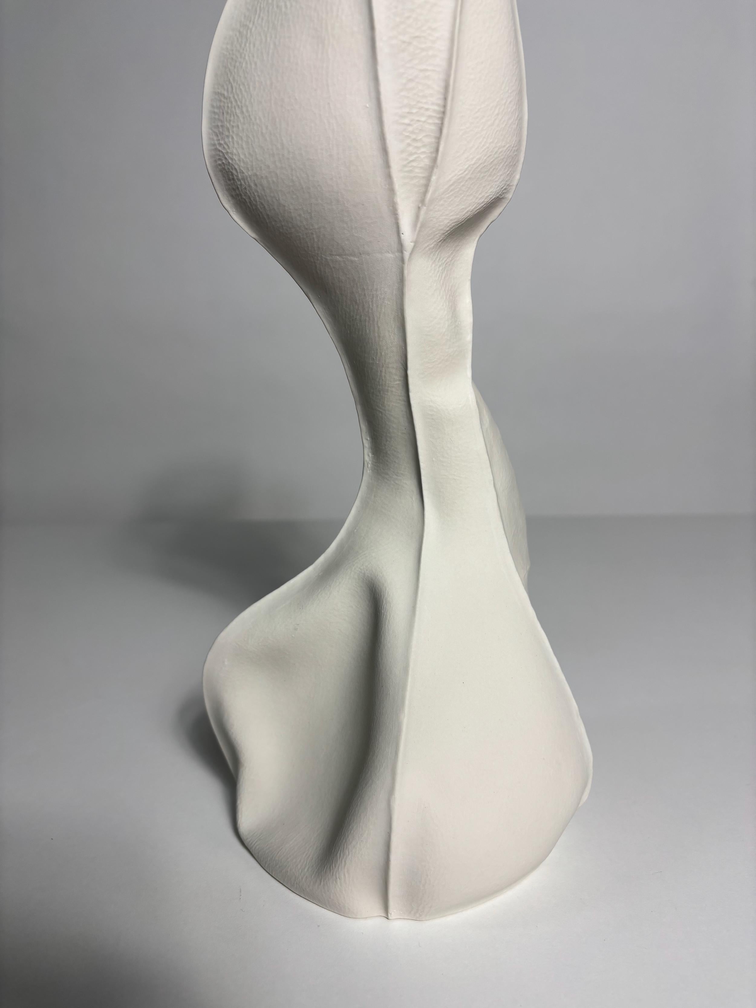 XXI secolo e contemporaneo In-stock, Kawa Vases 2/set White Ceramic Organic Vases, Porcelain, Sculptural in vendita