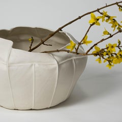In-stock, Large Ceramic Kawa Vessel 2.1, Organic, White, tactile, porcelain