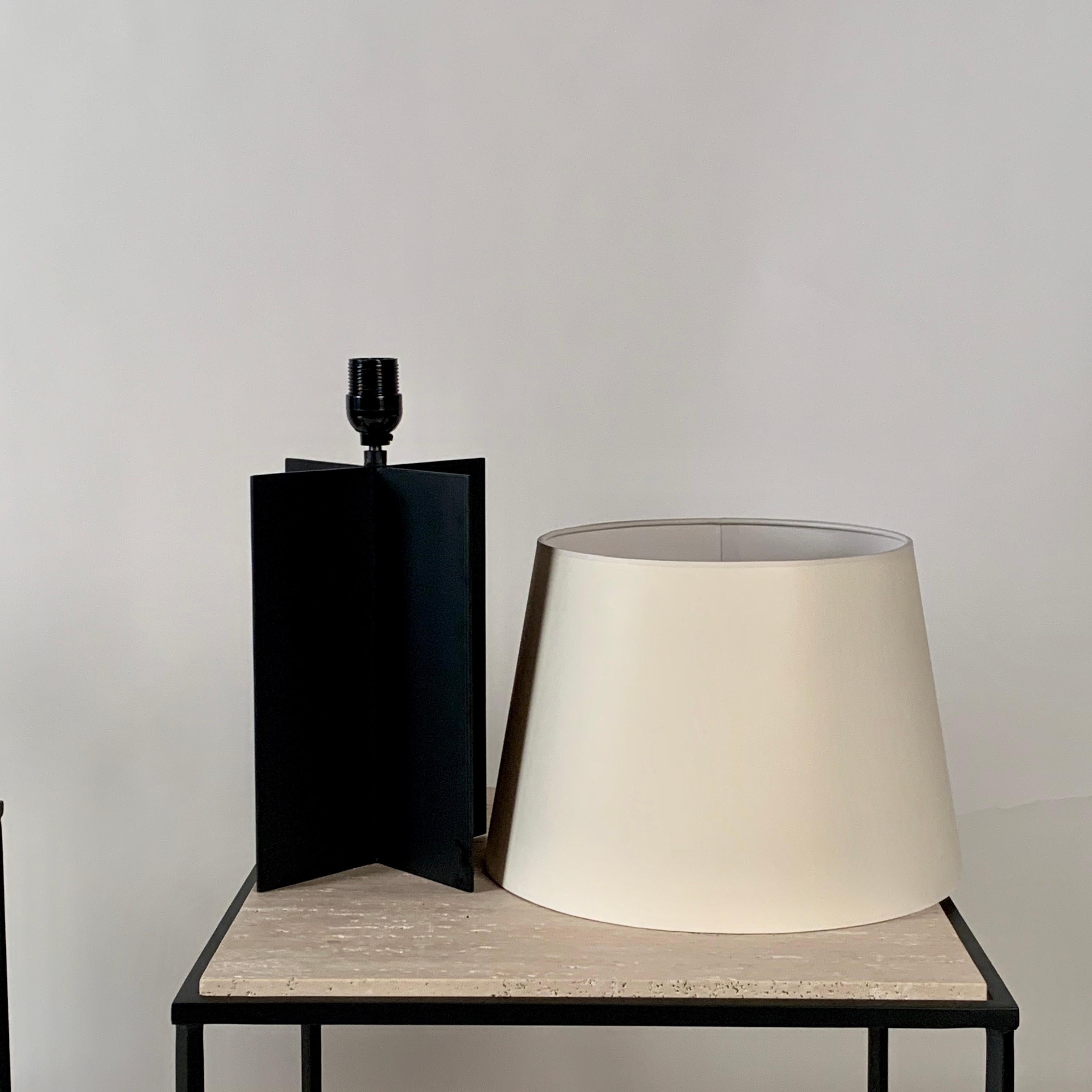 Painted In-Stock Large 'Croisillon' Lamp with Parchment Shade by Design Frères For Sale
