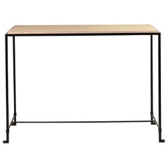 En stock Grande console en travertin 'Diagramme' par Design Frères