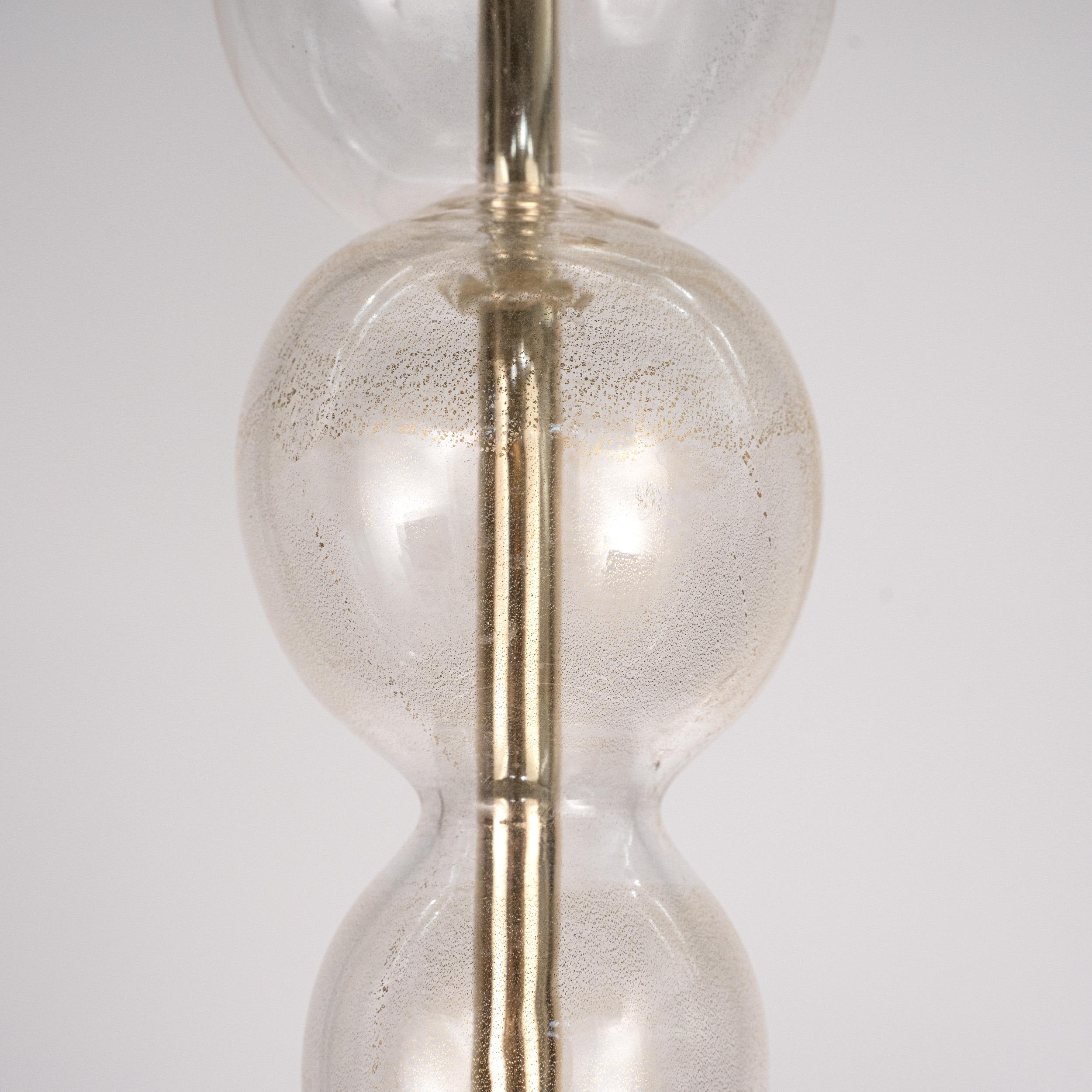 En stock grand lustre 5 lumières en verre doré de Murano, Vintage Made in Italy en vente 2