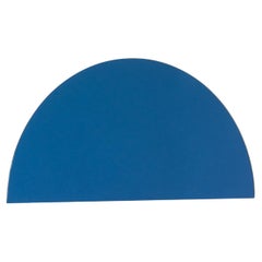 In magazzino Luna Half-Moon Blue, specchio semicircolare contemporaneo senza cornice, grande