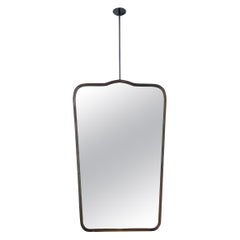 In stock Mid-century Ceiling Suspended Mirror, Bronze Patina Frame, Vintage Four