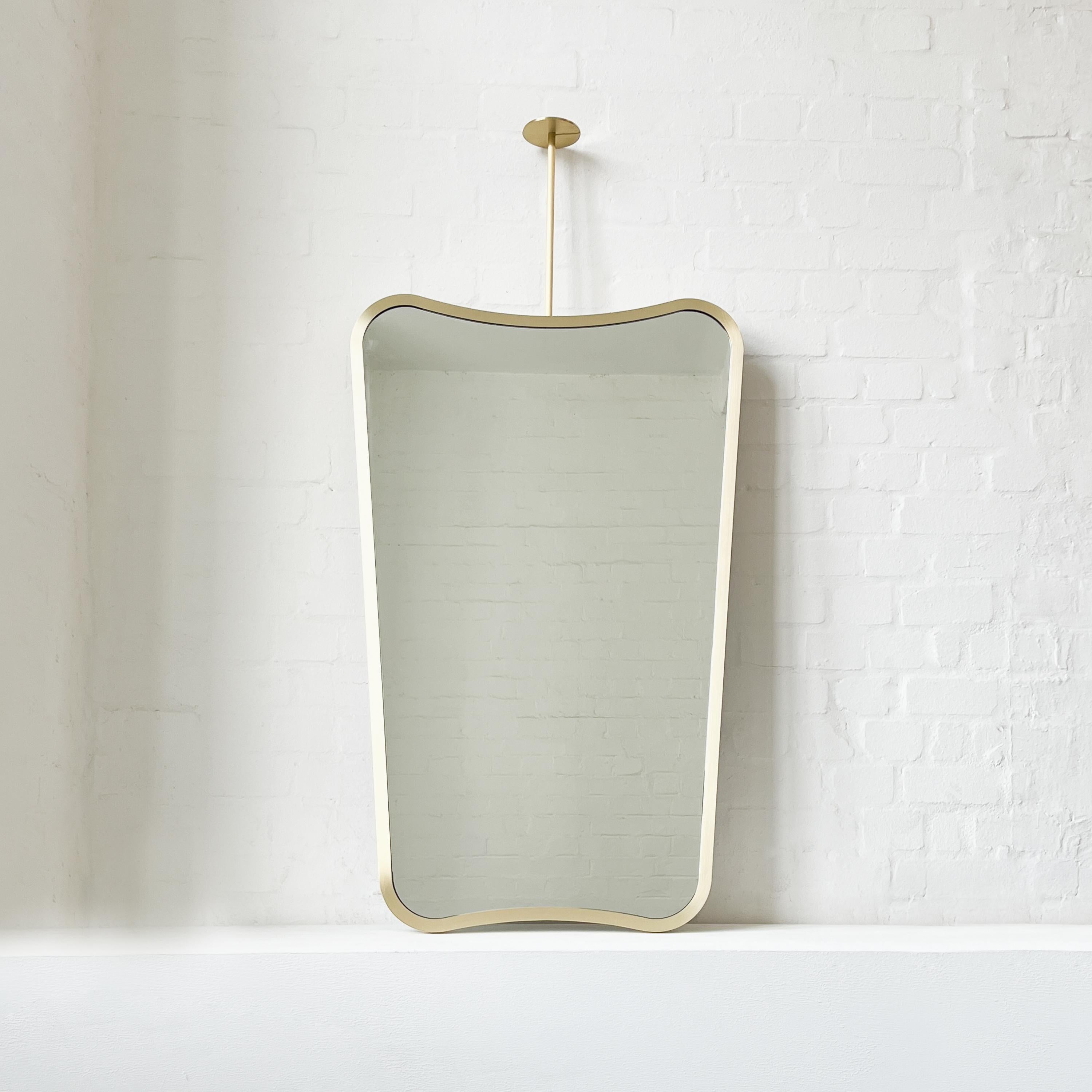 En stock Miroir suspendu au plafond, style Mid-century, cadre en laiton, Vintage By en vente 4