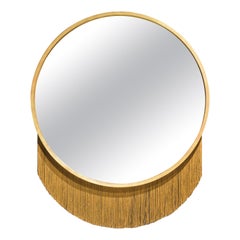 Miroir avec cadre en feuille d'or et frange décorative:: en stock