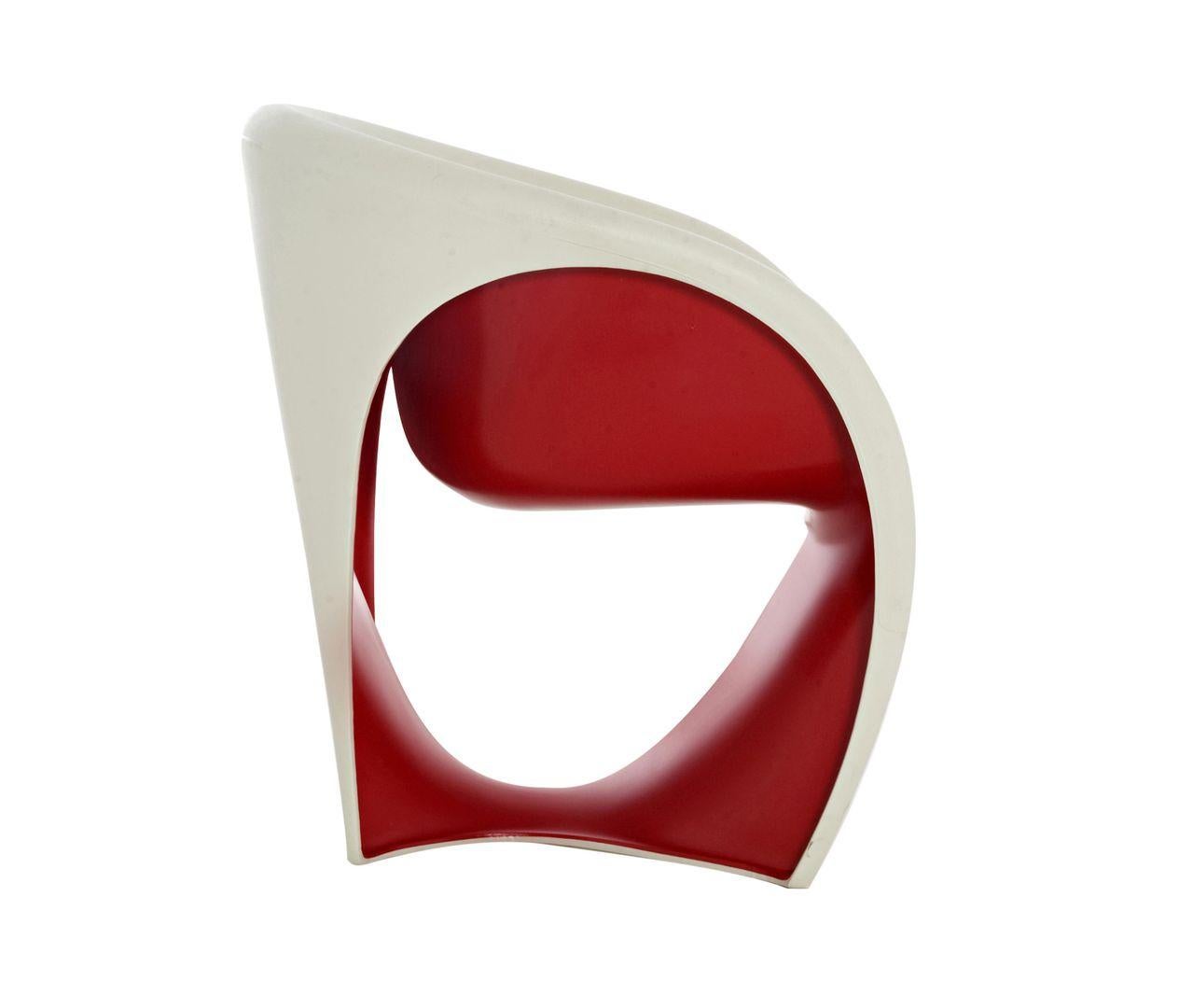 Fauteuil MT en polypropylène blanc sable/rouge par Driade en vente 4