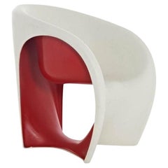 In Stock MT Armchair Polypropylene Sand White/ Red by Driade