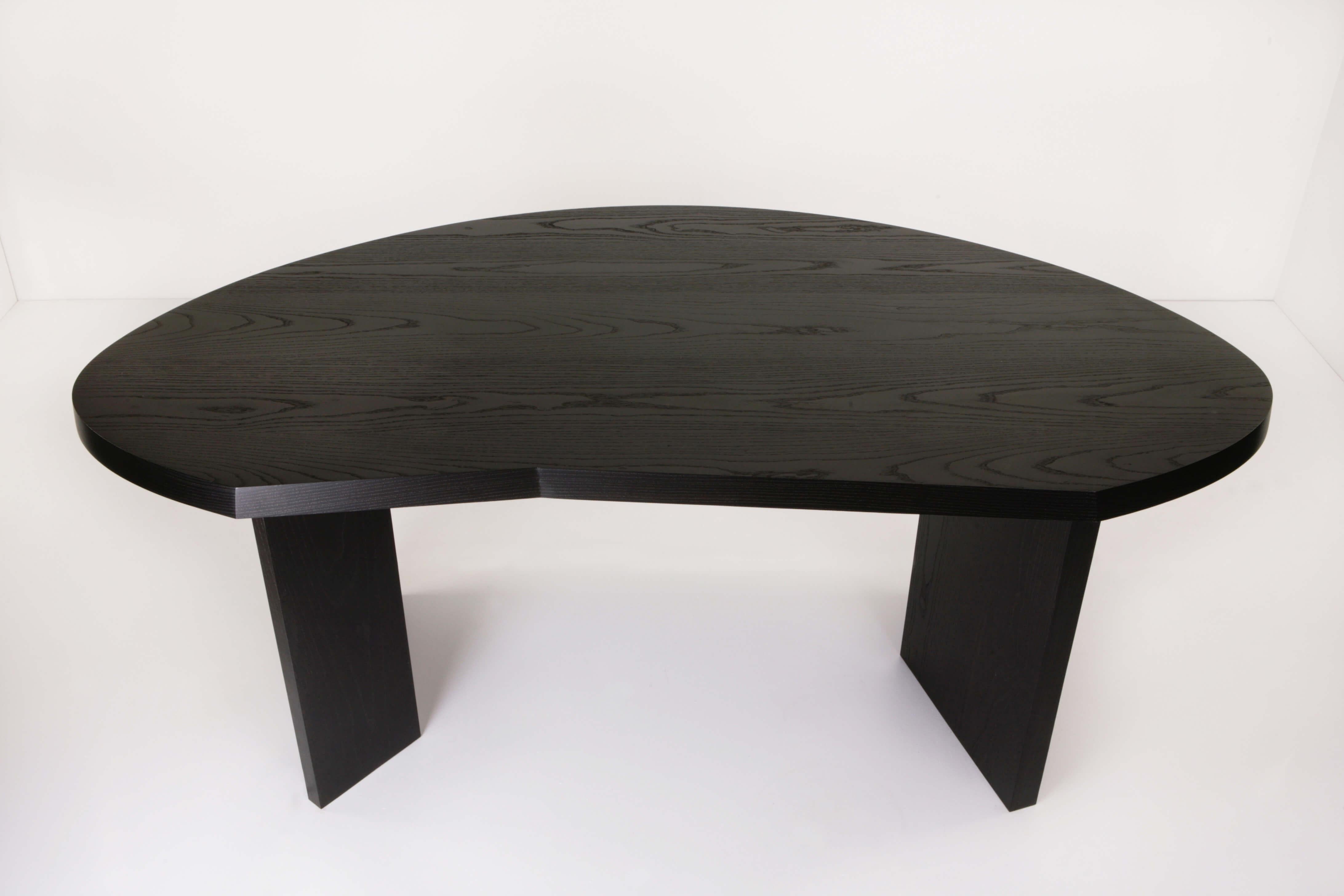 Minimalist Chene Table or Desk in Ebonized Ash by Atelier de Troupe, in Stock Now