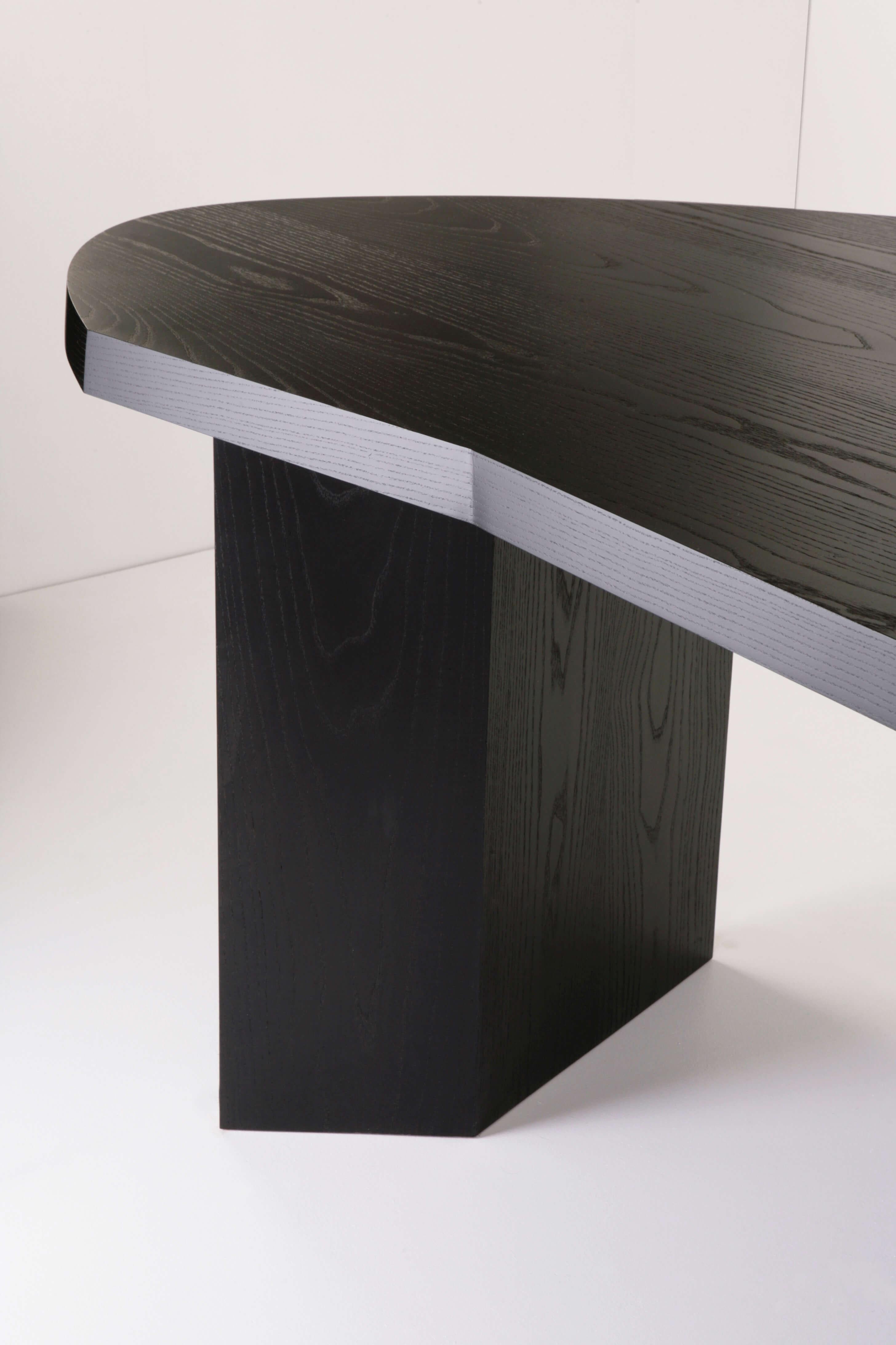American Chene Table or Desk in Ebonized Ash by Atelier de Troupe, in Stock Now