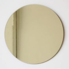 In Stock Orbis Gold Tinted Round Frameless Contemporary Mirror