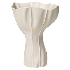 In-Stock, Organic Ceramic Kawa Vase 9.4, White, Textured, Sculptural, Porcelain 