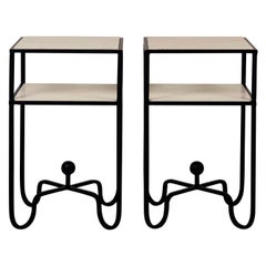 In-Stock Pair of 2-Tier Entretoise Side Tables by Design Frères