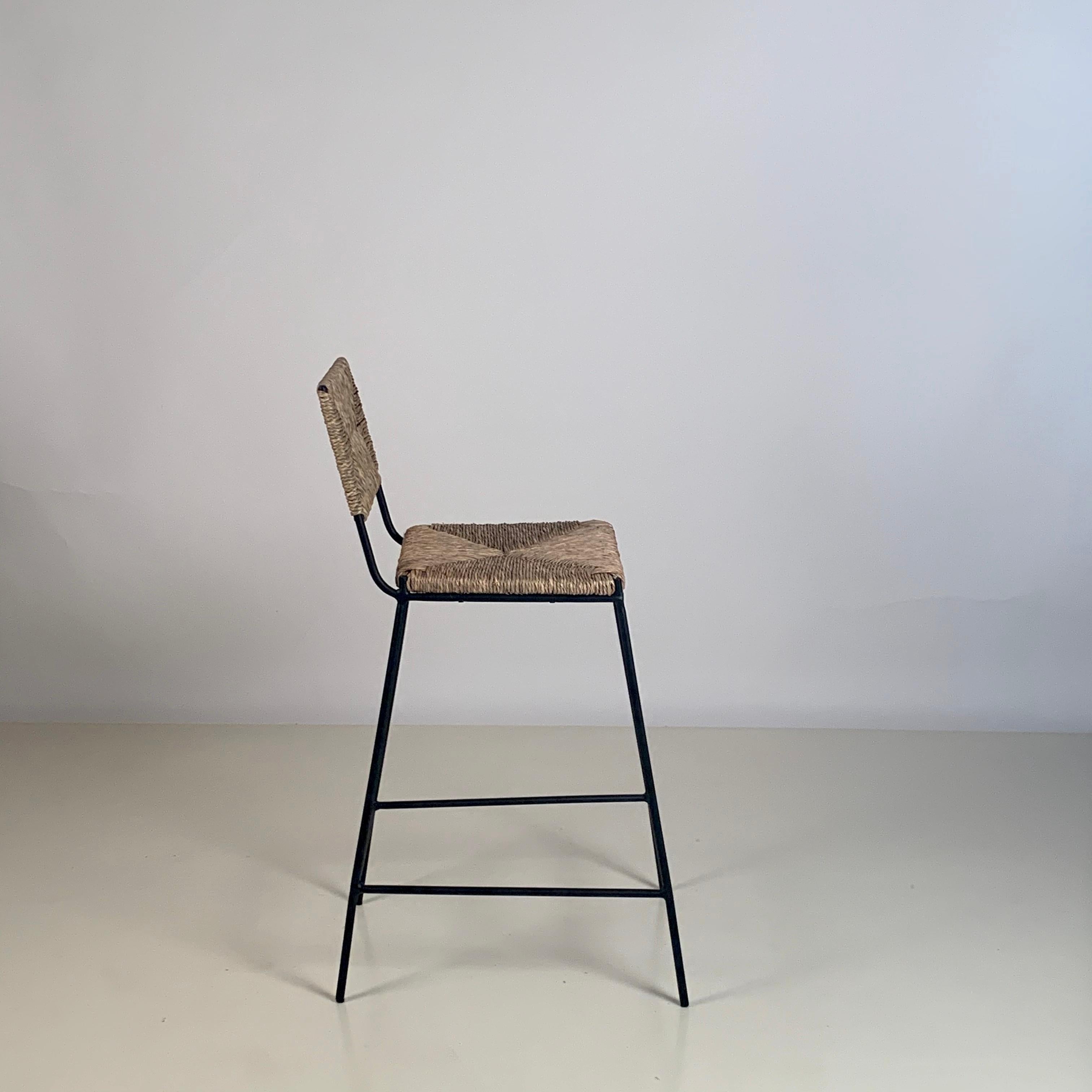 Organic Modern Pair of 'Campagne' Counter Height Stools by Design Frères For Sale