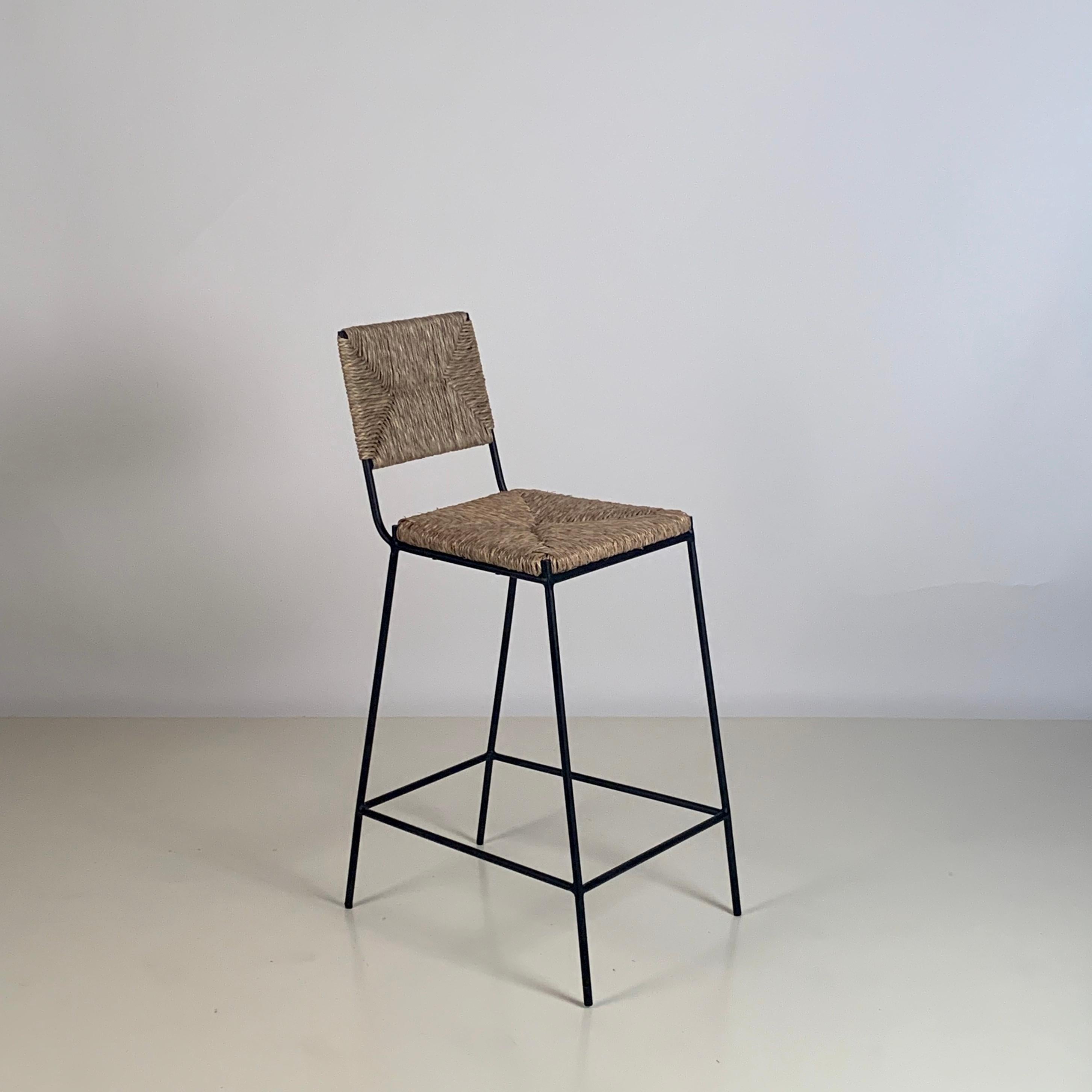 American Pair of 'Campagne' Counter Height Stools by Design Frères For Sale
