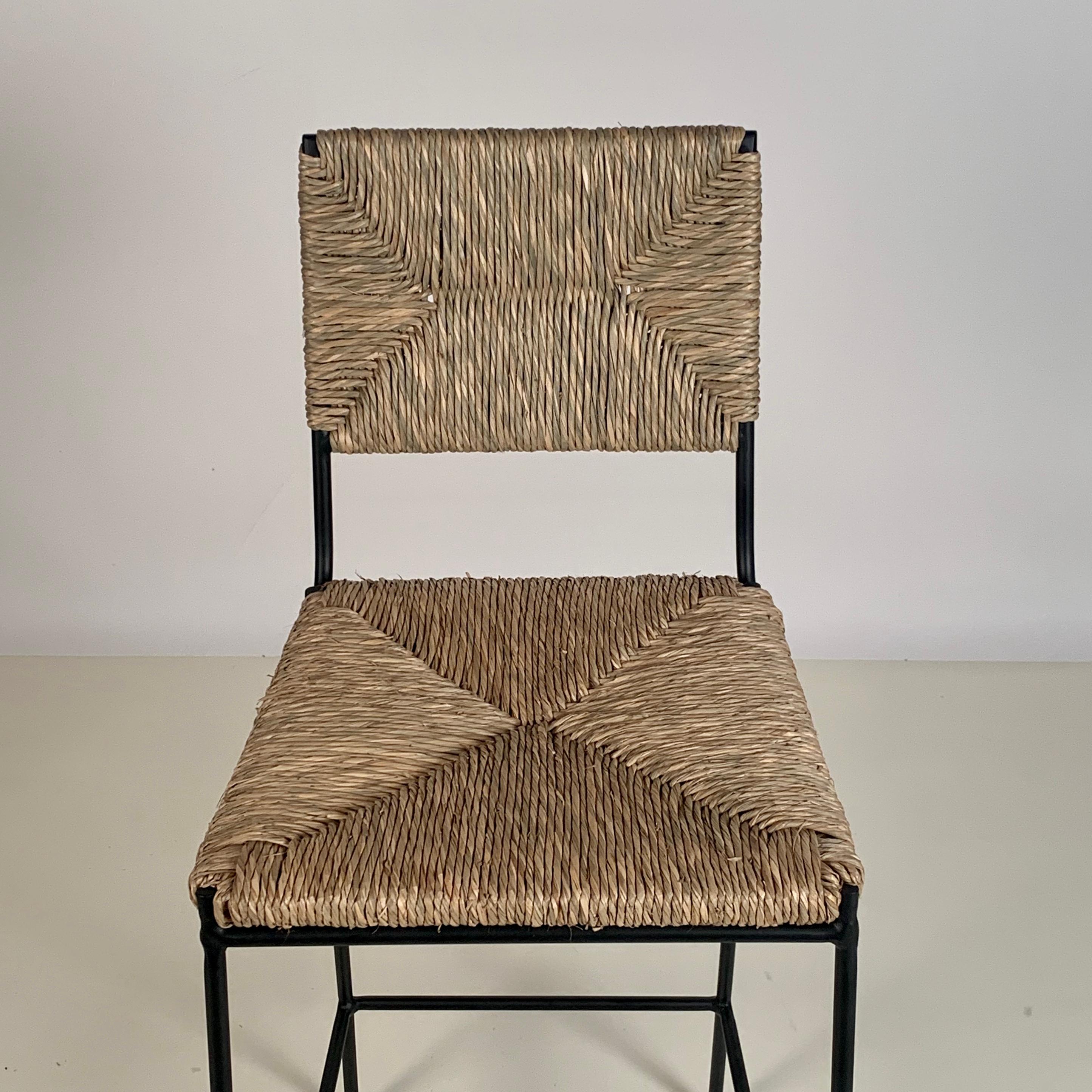 Powder-Coated Pair of 'Campagne' Counter Height Stools by Design Frères For Sale