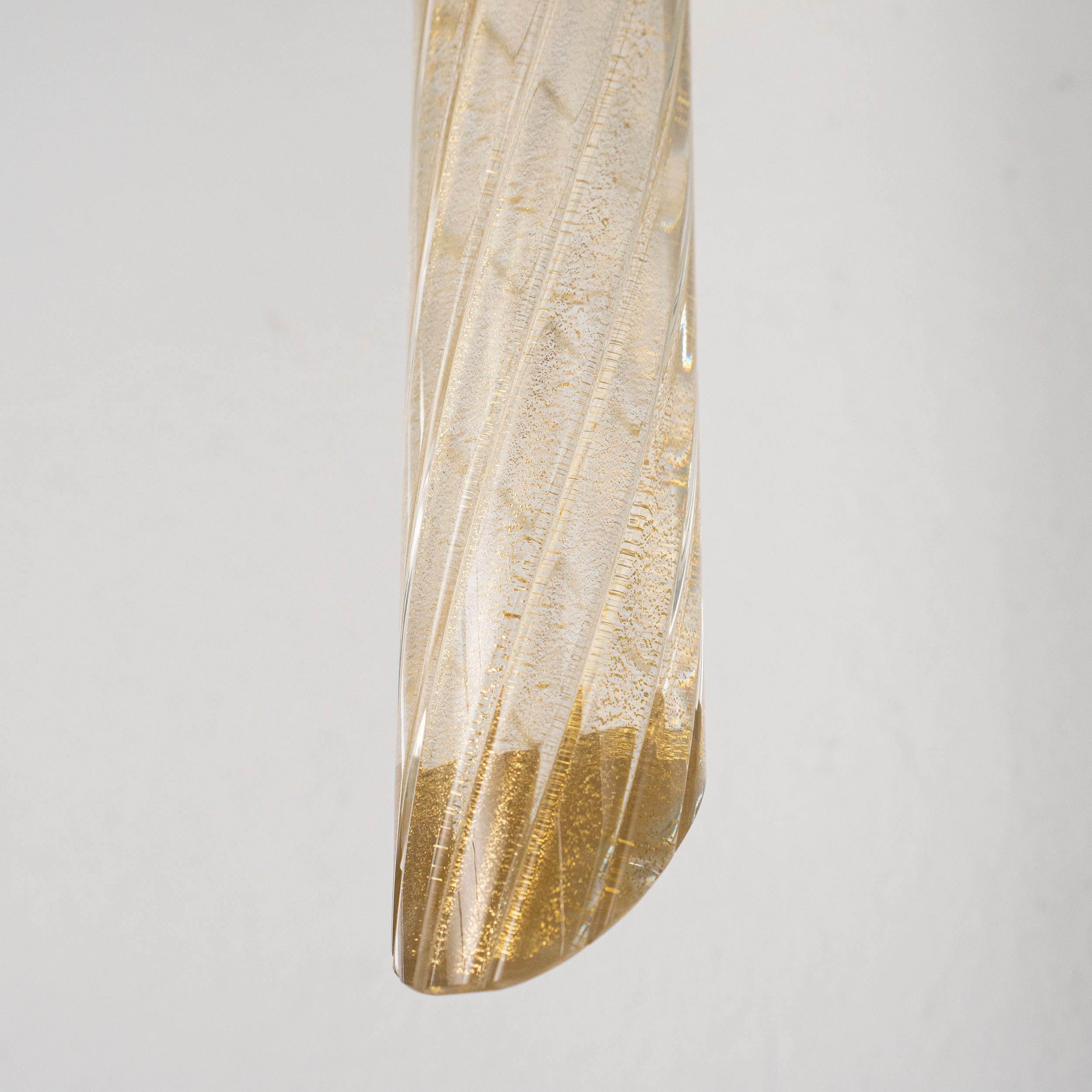 Coppia in stock di lampade in vetro di Murano in oro bianco con cornice placcata in oro in vendita 1