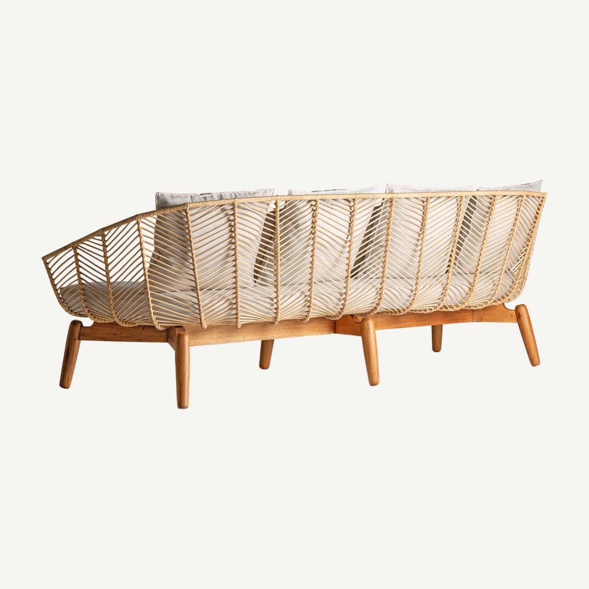 In-Stock, Plissé Rattan Sofa in 3D Design For Sale at 1stDibs