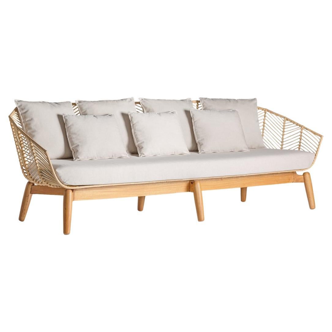 In-Stock, Plissé Rattan Sofa in 3D Design For Sale at 1stDibs