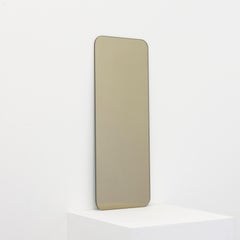 In Stock Quadris Bronze Rectangular Frameless Contemporary Mirror, Small