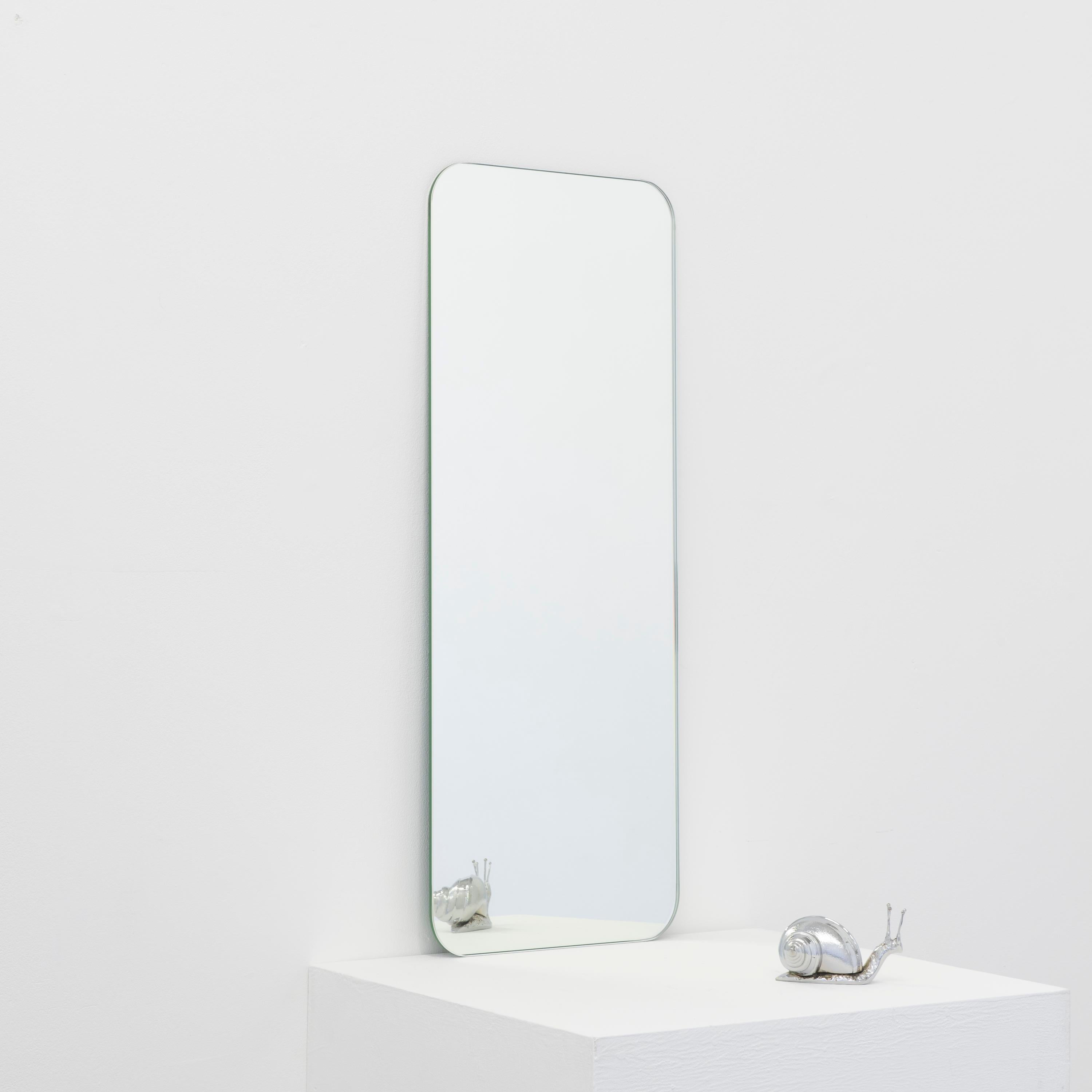 Minimaliste En stock Miroir rectangulaire contemporain sans cadre Quadris, XL en vente
