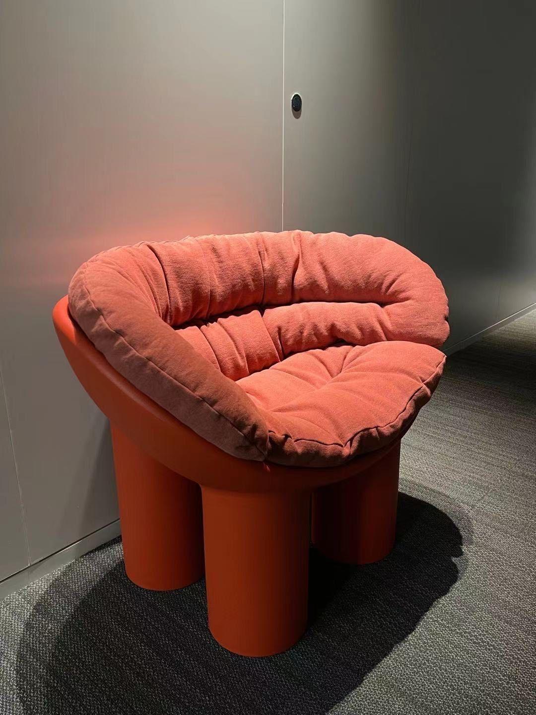 In Stock Roly Poly Armchair Red Brick By Driade, Faye Toogood For Sale 1