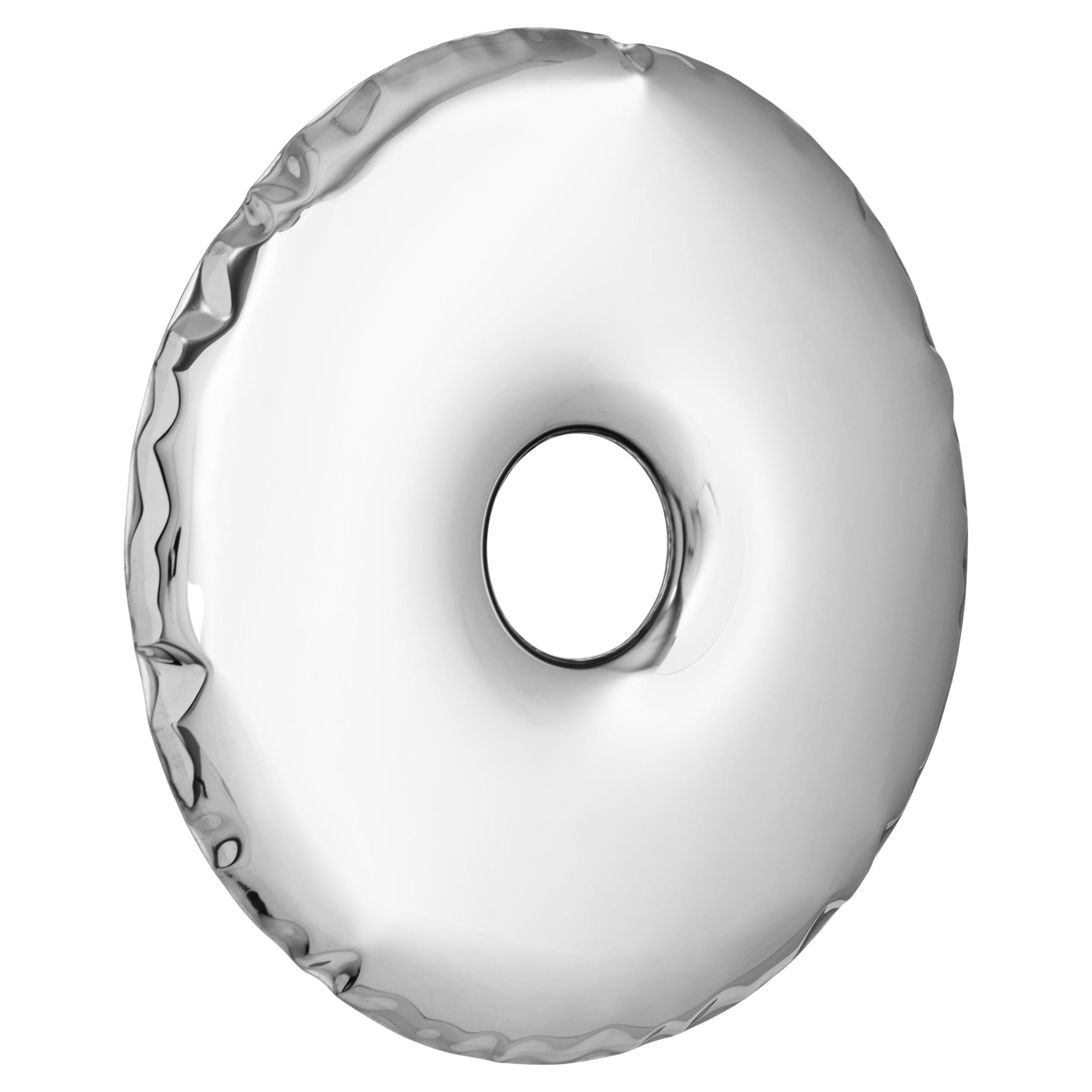 In stock lo specchio da parete in acciaio inox lucido Rondo 120 di Zieta in vendita