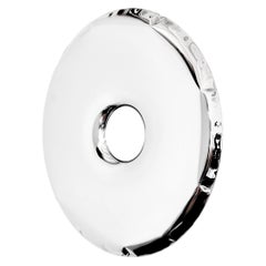 In Stock Rondo 150 Polished Stainless Steel Wall Mirror by Zieta