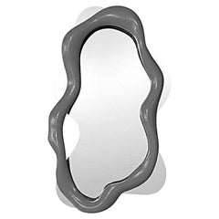 In-Stock Sculptural Mirror Ft. Organic Wavy Frame In Textured Pewter Patina