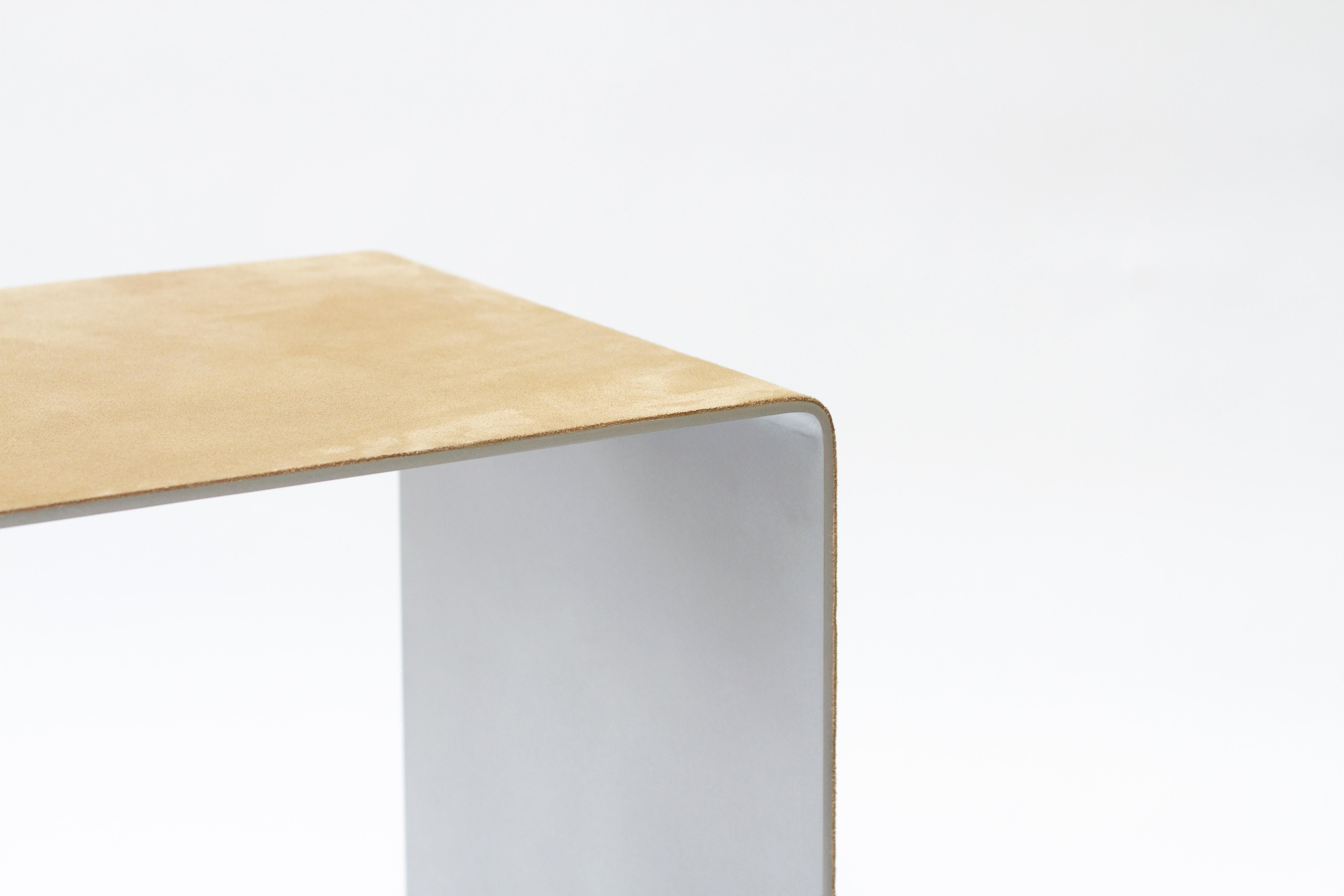 Modern In Stock, Segment Stool in Aluminum and Suede by Estudio Persona For Sale