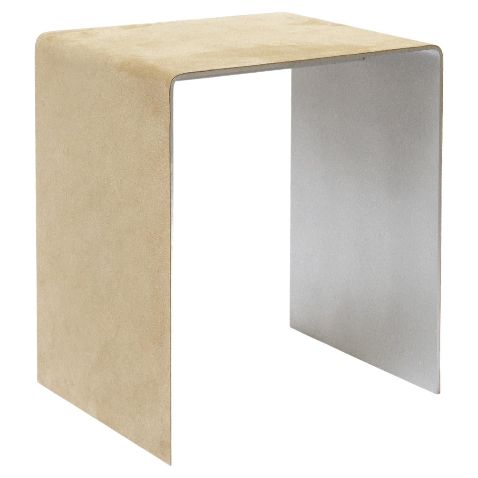 In Stock, Segment Stool in Aluminum and Suede by Estudio Persona For Sale
