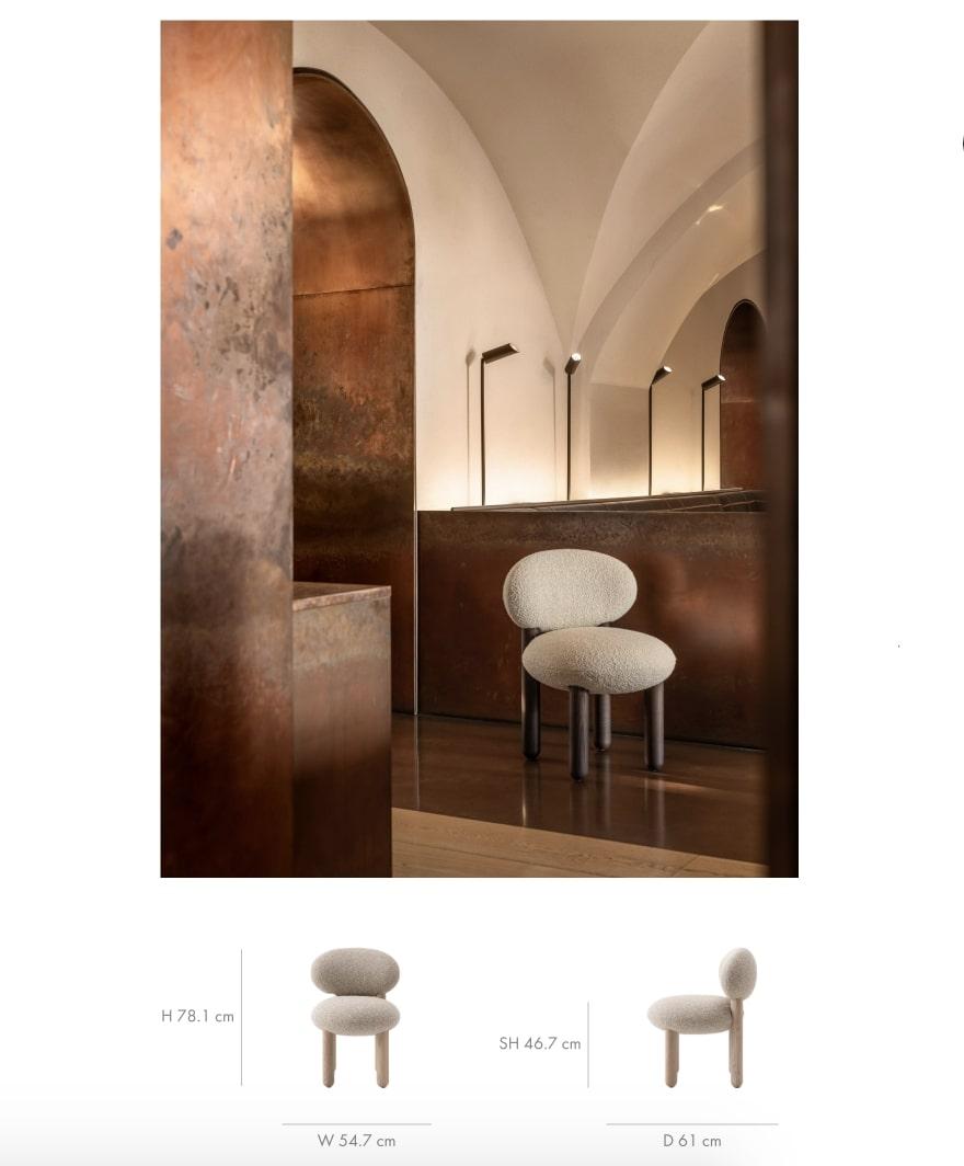 IN STOCK! Set di 4 sedie da pranzo minimaliste Flock CS2 in Boucle #2072 di NOOM in vendita 2