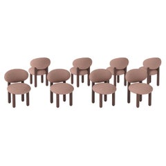 IN STOCK! Set of 8 Minimalist Flock Dining Chairs CS2 in Boucle #2072 by Noom