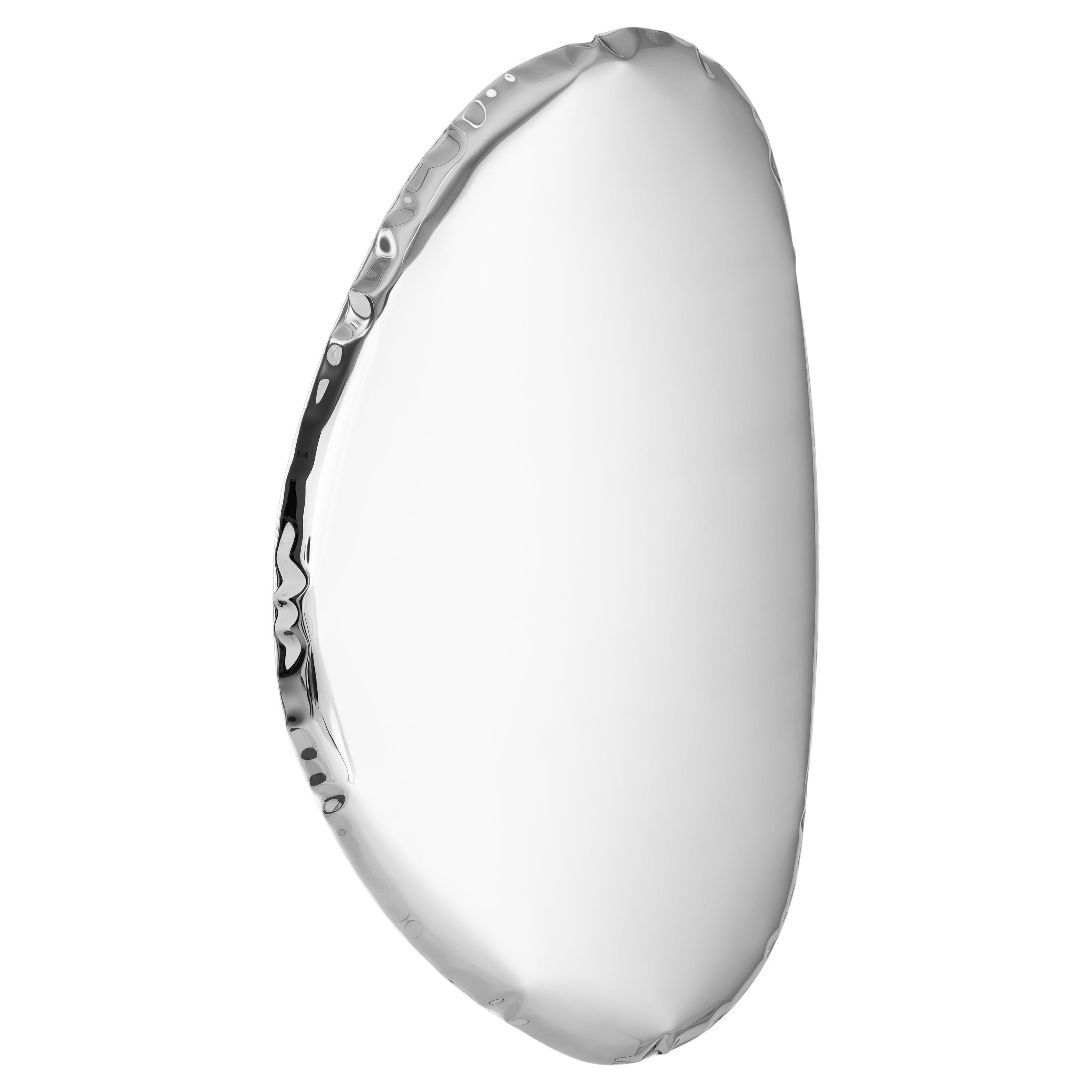 In Stock Tafla O3 Polished Stainless Steel Wall Mirror by Zieta For Sale