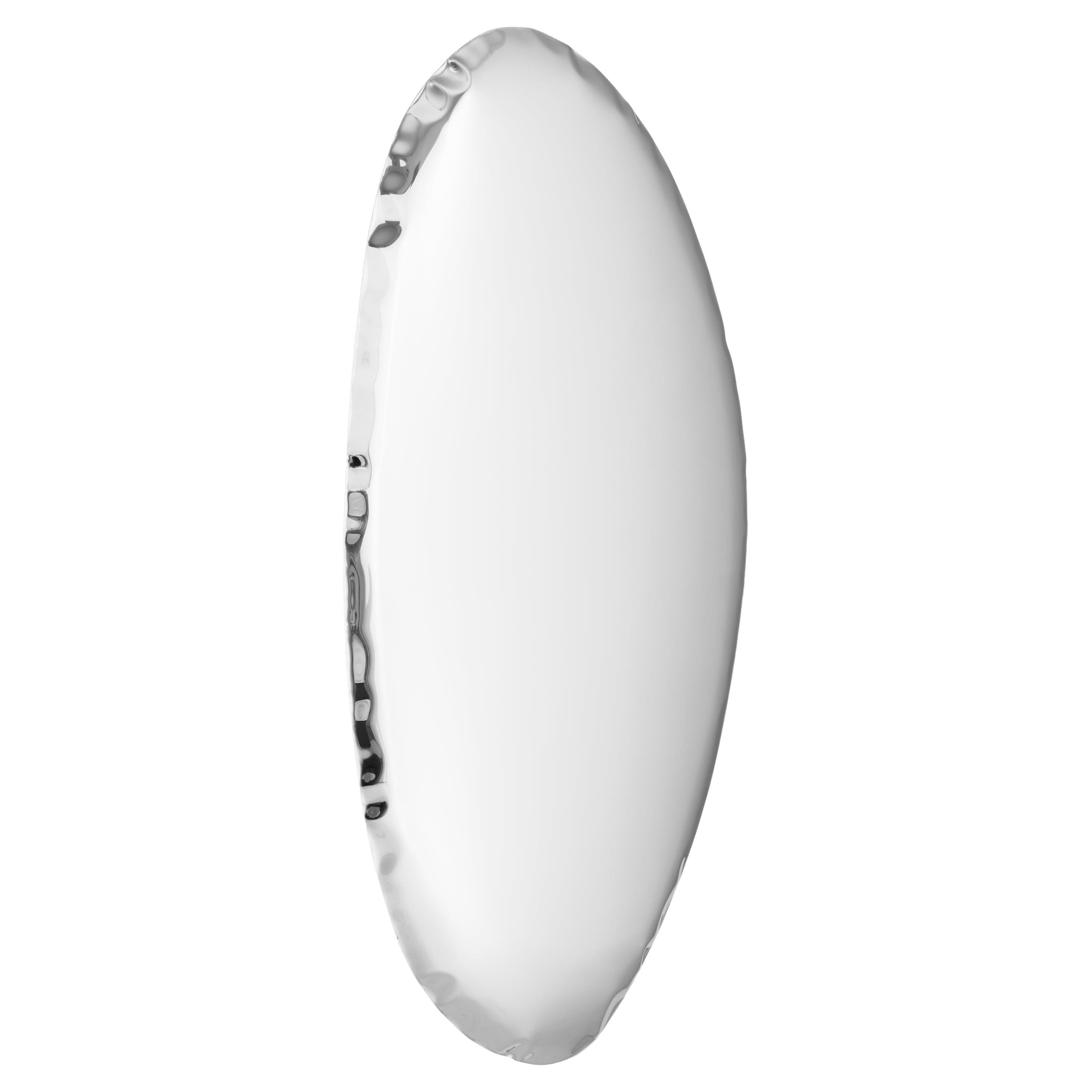 In Stock Tafla O4 Polished Stainless Steel Wall Mirror by Zieta For Sale