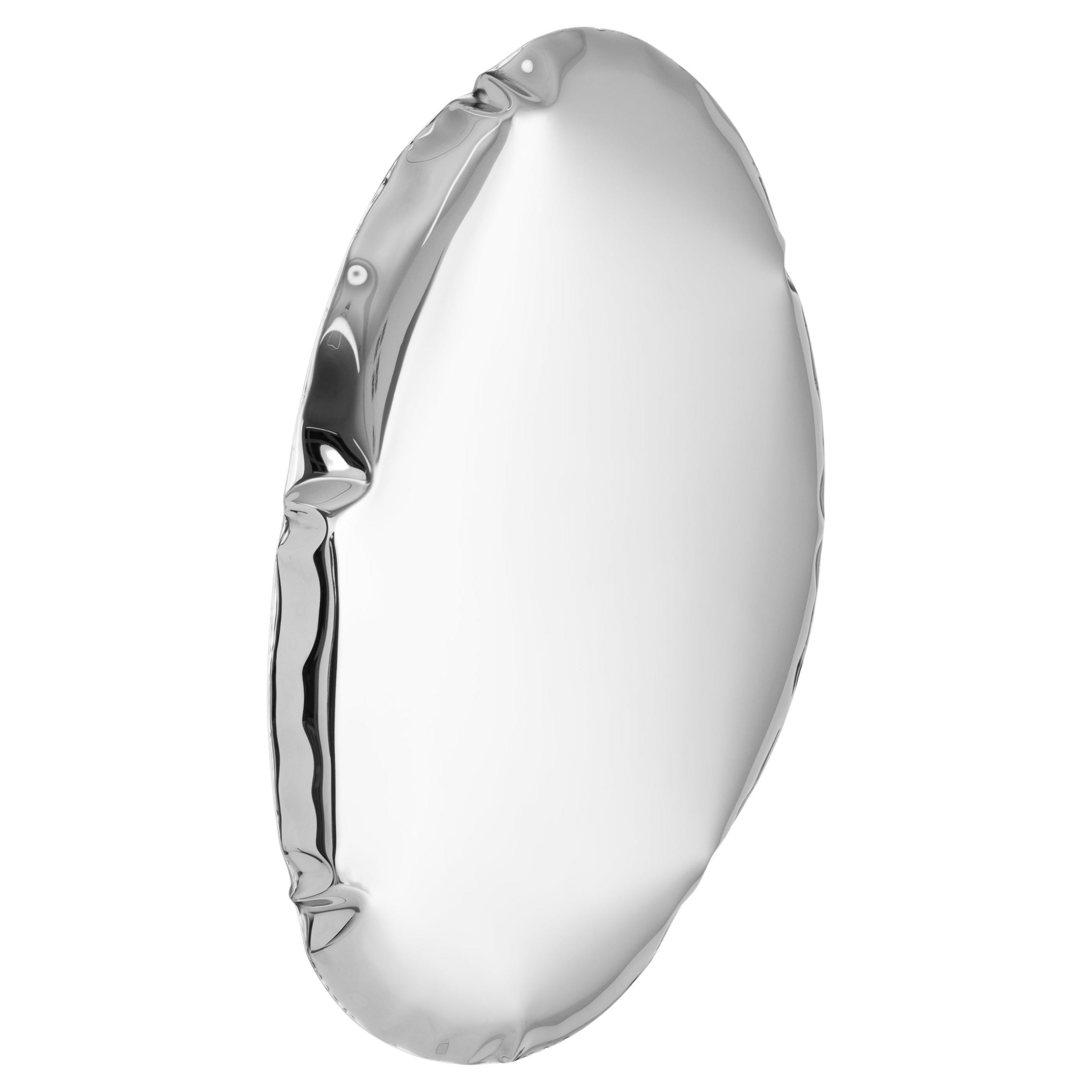 In Stock Tafla O5 Polished Stainless Steel Wall Mirror by Zieta For Sale