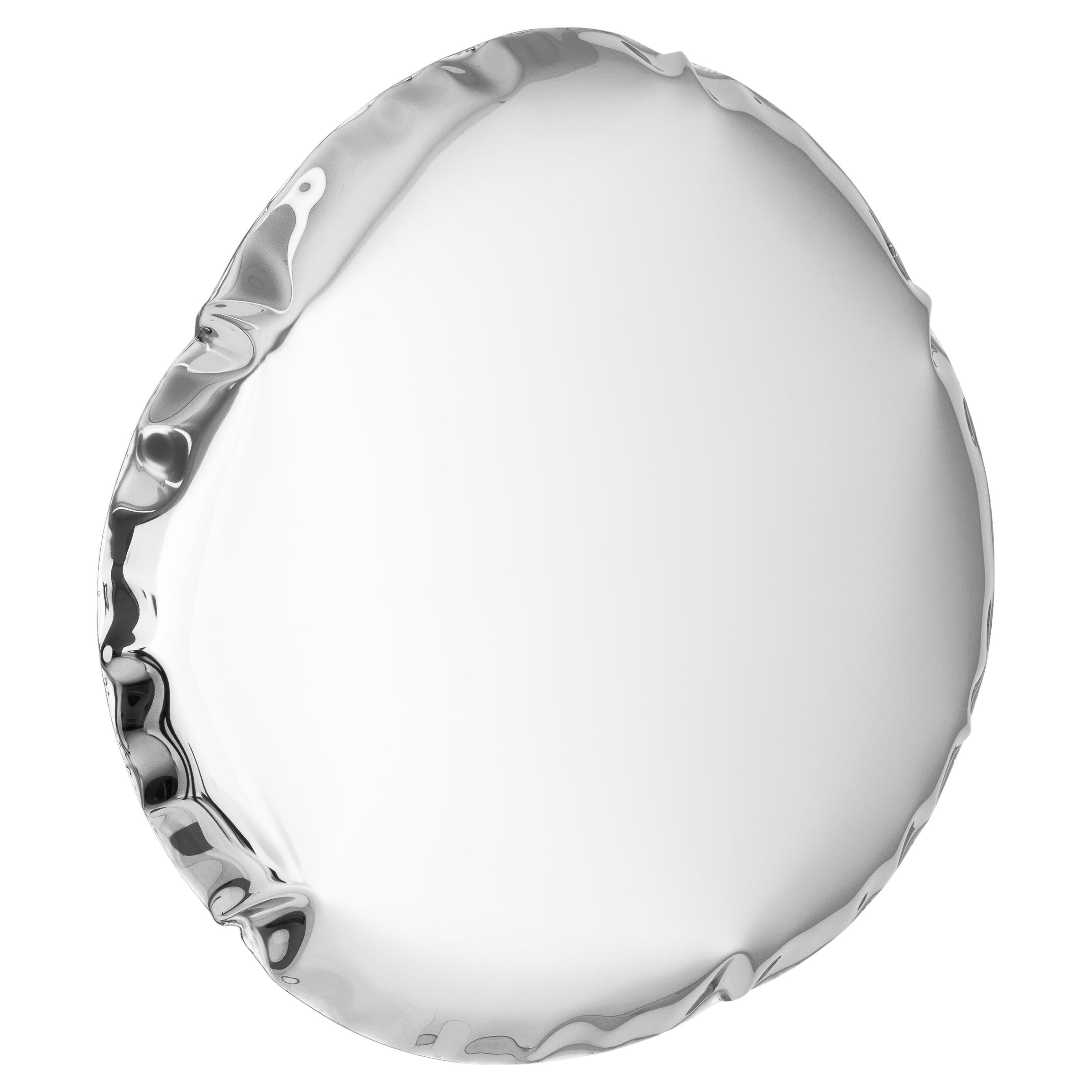 In Stock Tafla O6 Polished Stainless Steel Wall Mirror by Zieta For Sale