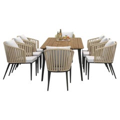 In-Stock Vista Outdoor 9 - Piece Dining Set-Latte/White