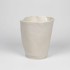 White Porcelain Kawa Vessel 8inch by Luft Tanaka Studio, handmade, ceramic