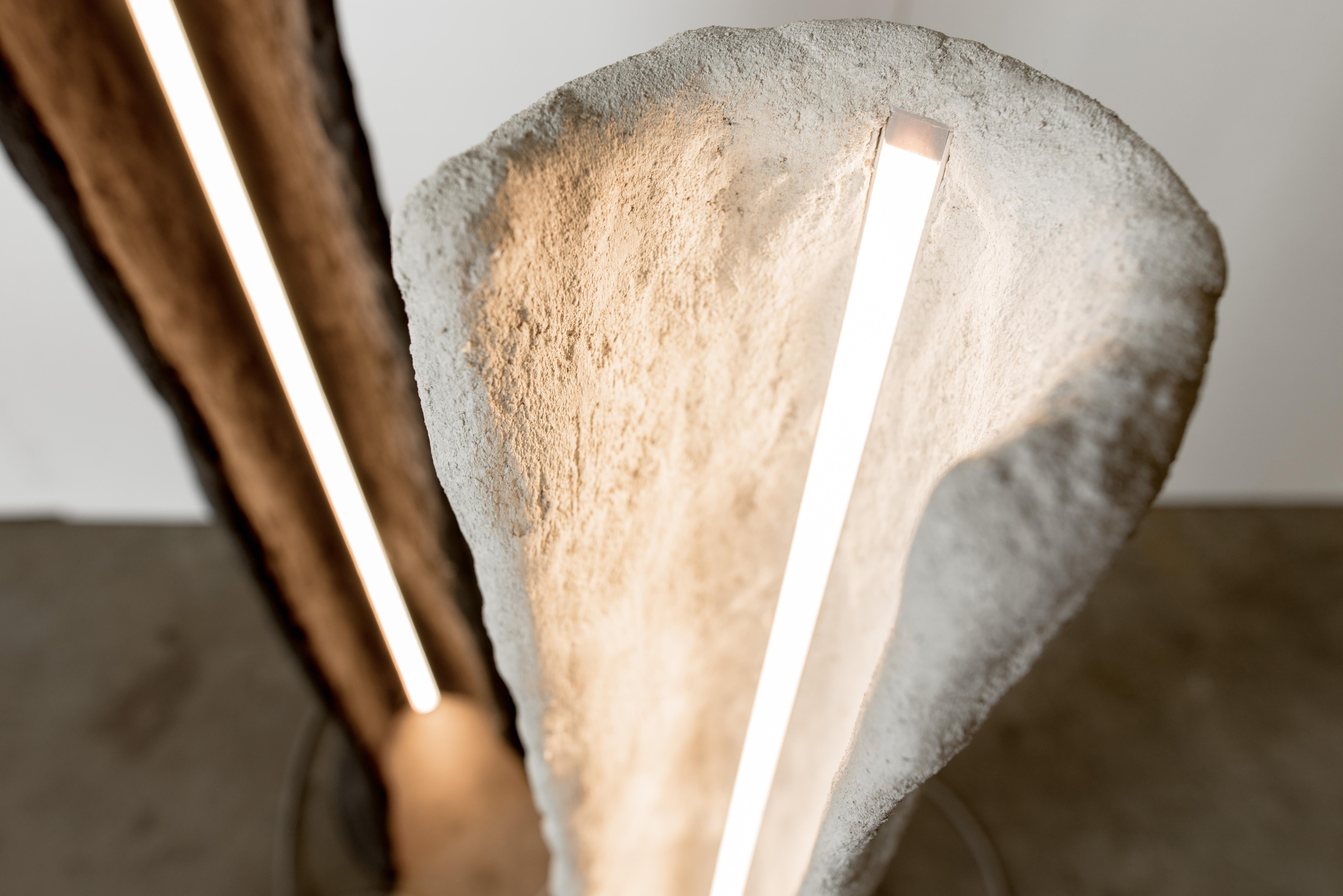 Appliqué In Stock White Kamino Floor Lamp, LED Lighting Fixture by Mtharu For Sale
