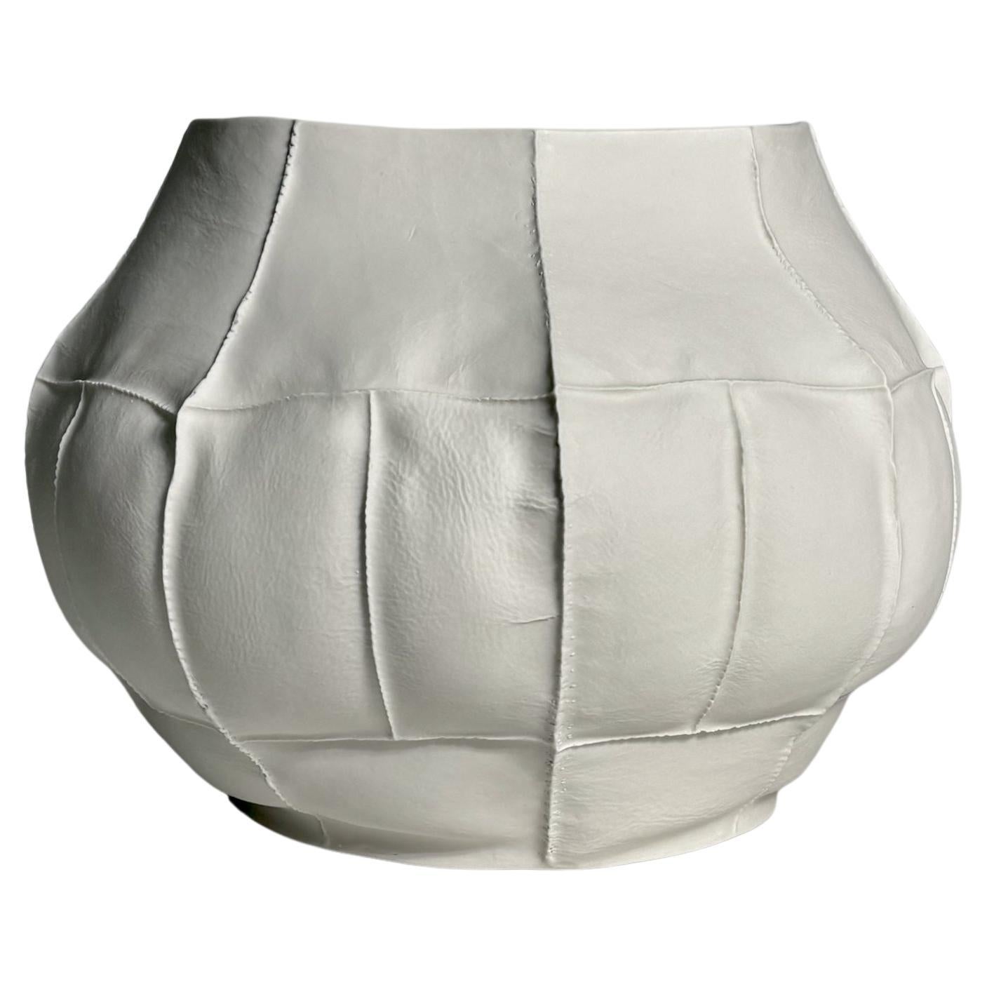 In-Stock, White Organic Ceramic Kawa Large Vessel 01, One-off, Porcelain Art