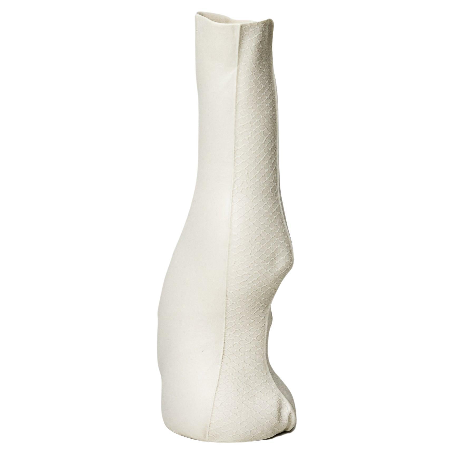 In-Stock, White Organic Vase, Kawa Vase 19, sculptural ceramic abstract