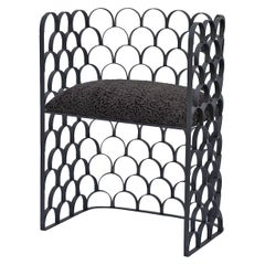 In-stock Wrought Iron Arcature' Side Chair or Stool by Design Frères, in COM