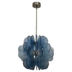 Al estilo de los candelabros y colgantes de cristal Aqua Blu de Murano de Fontana Arte, 1990
