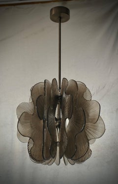 In style of Fontana Arte Murano Glass Smoky Color Chandeliers and Pendant, 2020