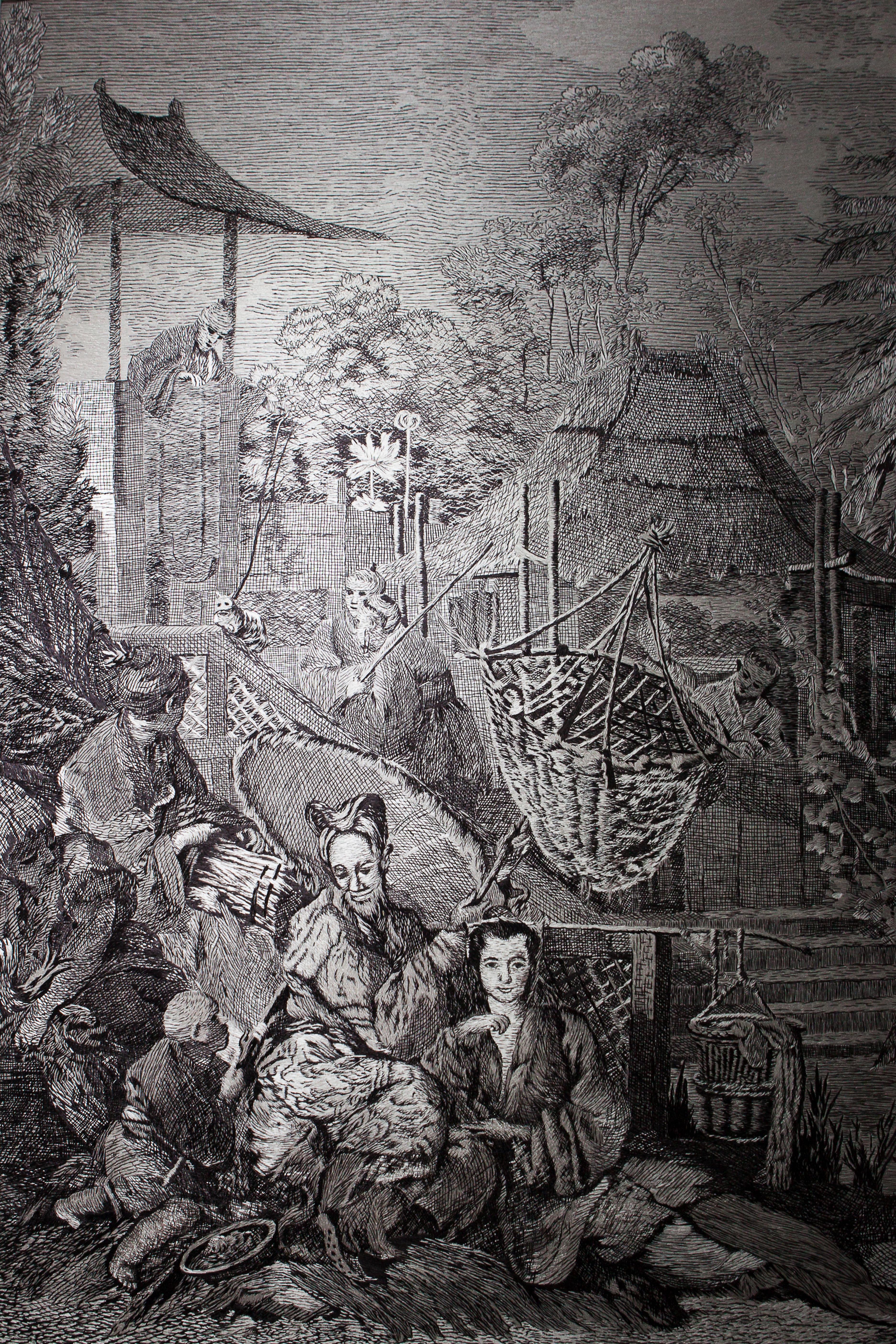 Wanddekoration im Stil von François Boucher Handgestickter Wandteppich aus Seide
Verleihen Sie Ihrer Einrichtung einen Hauch von zeitloser Eleganz mit unserem exquisiten Wandteppich, der von den Werken des berühmten französischen Künstlers François
