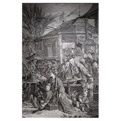 Wanddekoration im Stil von François Boucher Handgestickter Wandteppich aus Seide