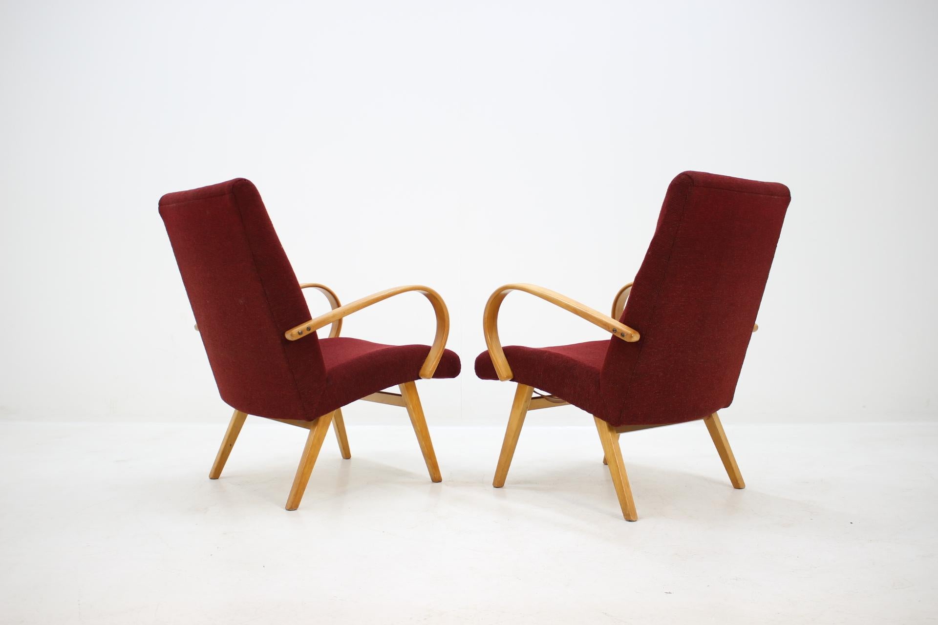 Mid-20th Century In Style of Jindřich Halabala Armchairs, 1960s For Sale