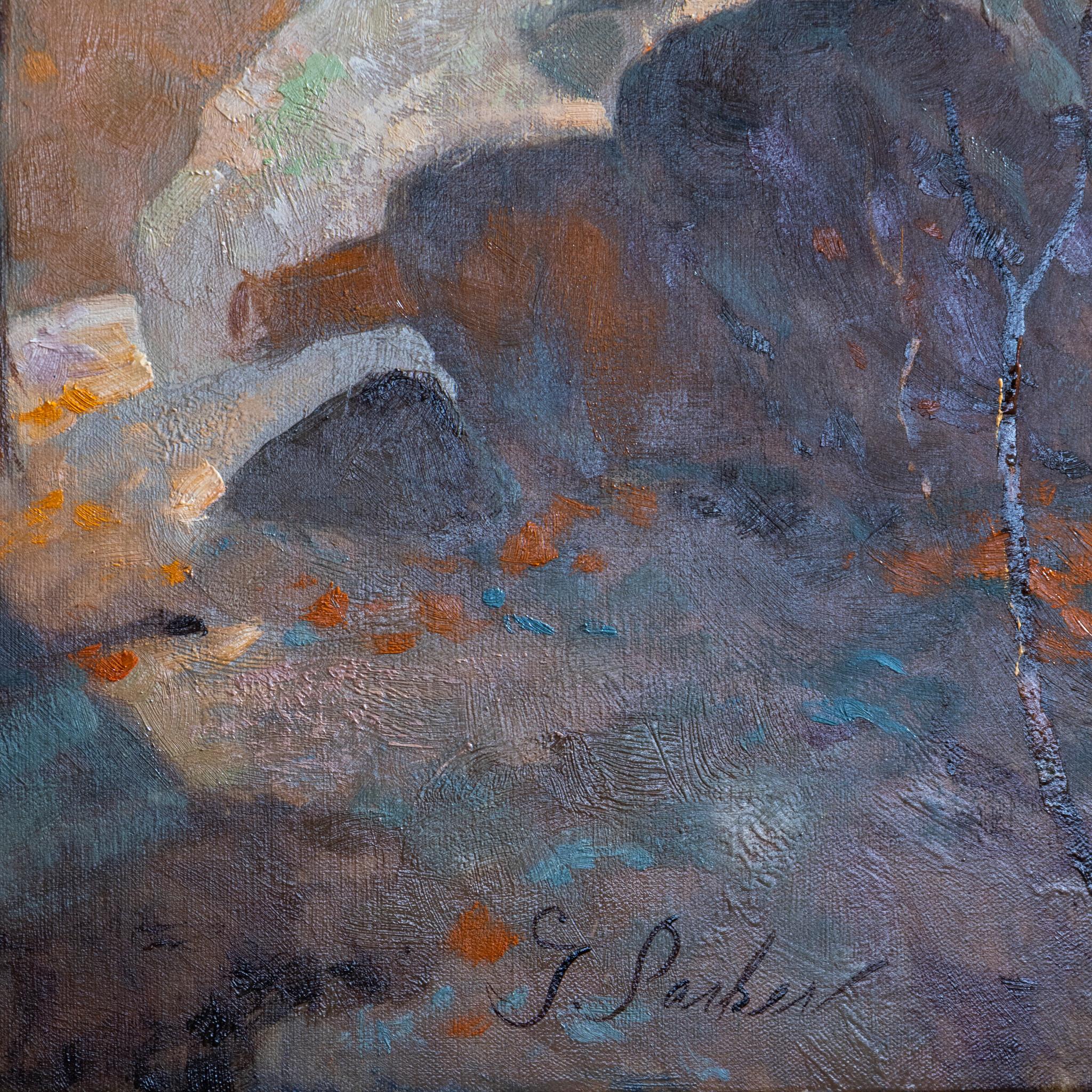 American In the Aspen Original Oil Painting by Greg Parker For Sale