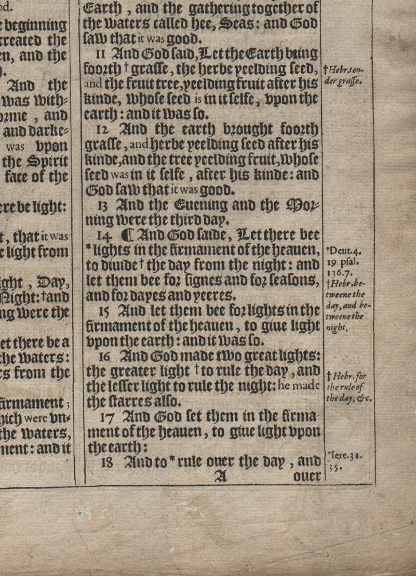 18th Century and Earlier In the Beginning, Genesis 1, 1611 King James Bible For Sale