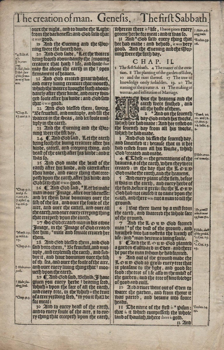In the Beginning, Genesis 1, 1611 King James Bible For Sale at 1stDibs ...